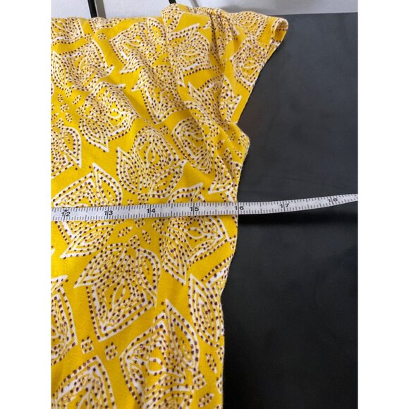 MAEVE by ANTHROPOLOGIE Fete Midi Asymmetrical Dress Yellow size Medium - Picture 10 of 14